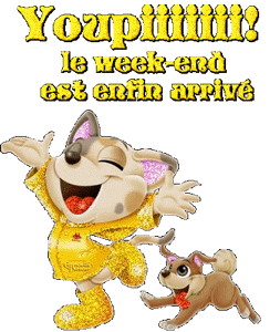 Gif animé le week-end est arrivé